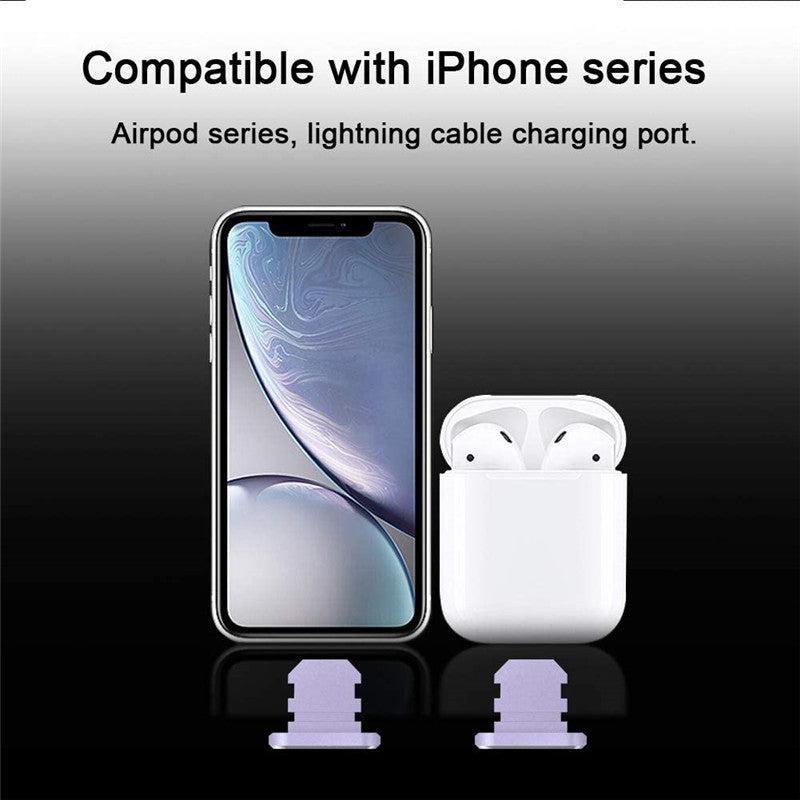 Premium Metall-Staubschutz für iPhone 15/14/13/12 Pro/Max/Plus/Mini | Ladeanschluss-Schutz, kompatibel mit iPhone & iPad