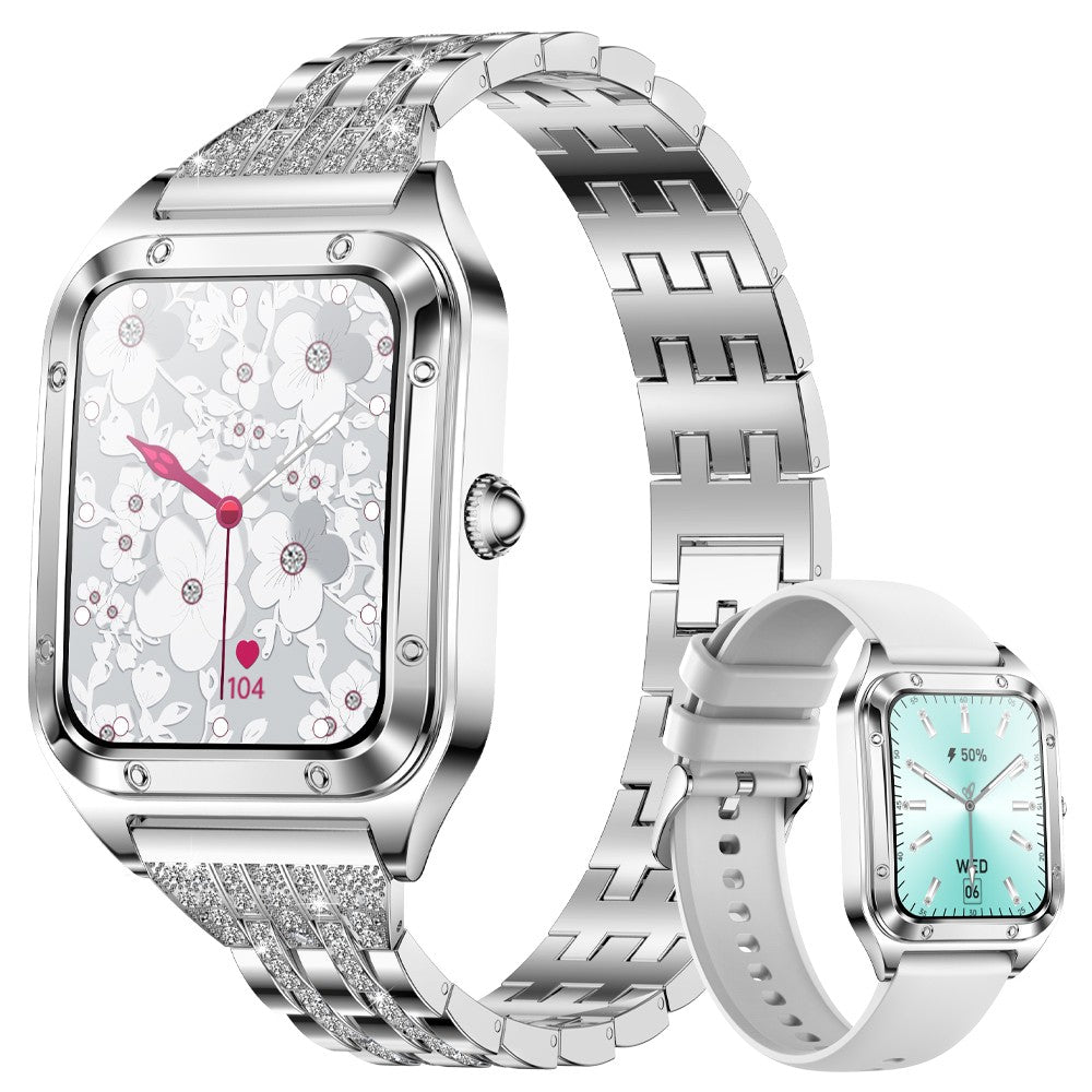 Luxus Mode Smartwatch für Damen | Bluetooth-Anruf, Blutdruckmessung, Multifunktions-Sportarmband, wasserdicht |