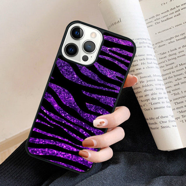 Premium Zebra-Muster Glitzer iPhone-Hülle | MagSafe-Case mit Rundumschutz & Kameralinsenschutz für Apple iPhone 16/16e, 15, 14, 13, 12 Pro Max, Pro, Plus & Mini Cover | Panzertasche & Stoßstangenabdeckung Handyhülle | Hochwertige Schutzhülle