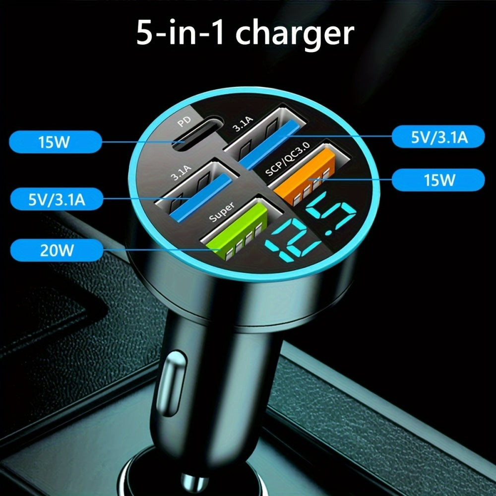 Transmetteur FM Bluetooth 5.2 haut de gamme, chargeur USB pour voiture, adaptateur FM/Aux, amplificateur de basses, station de recharge USB pour voiture à 3 ports