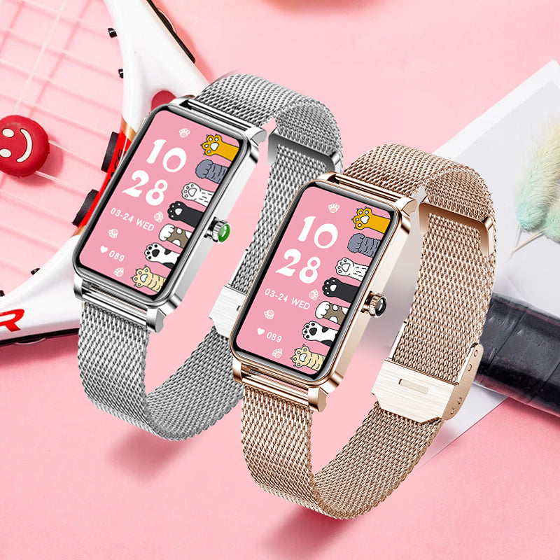Premium Luxus Smartwatch für Damen mit Full-Touchscreen, Bluetooth-Anruf, IP67 Wasserdicht, Fitness- & Gesundheitstracker, Elegantes Sportdesign – Stilvolle Uhr für den Alltag – Kompatibel mit iOS & Android Smartphones – Limitierte Auflage