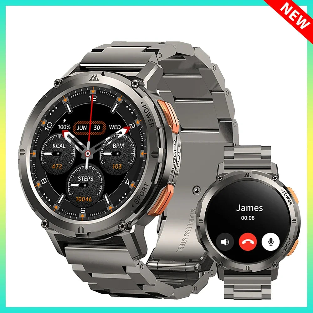 Luxus 1.39" Bluetooth Anruf Smartwatch Männer Sport Fitness Uhren | IP68 Wasserdichte Smartwatch für Xiaomi Android iOS K52 