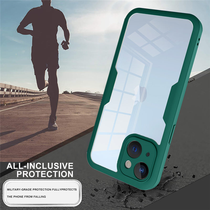 Hochwertige Transparente 360 Grad Silikon-Schutz iPhone Hülle mit MagSafe | Rundumschutz und Kameralinsenschutz für Apple iPhone 16/16e, 15, 14, 13, 12 Pro Max, Pro, Plus & Mini Cover | Panzertasche und Stoßstangenabdeckung | Hochwertige Handyhülle