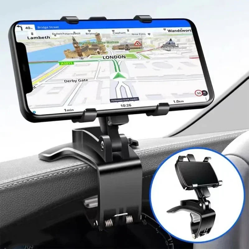 Premium 3-in-1 verstellbare Auto-Handyhalterung für Apple iPhone | Armaturenbrett, Rückspiegel & Sonnenblendenhalterung - Leicht 