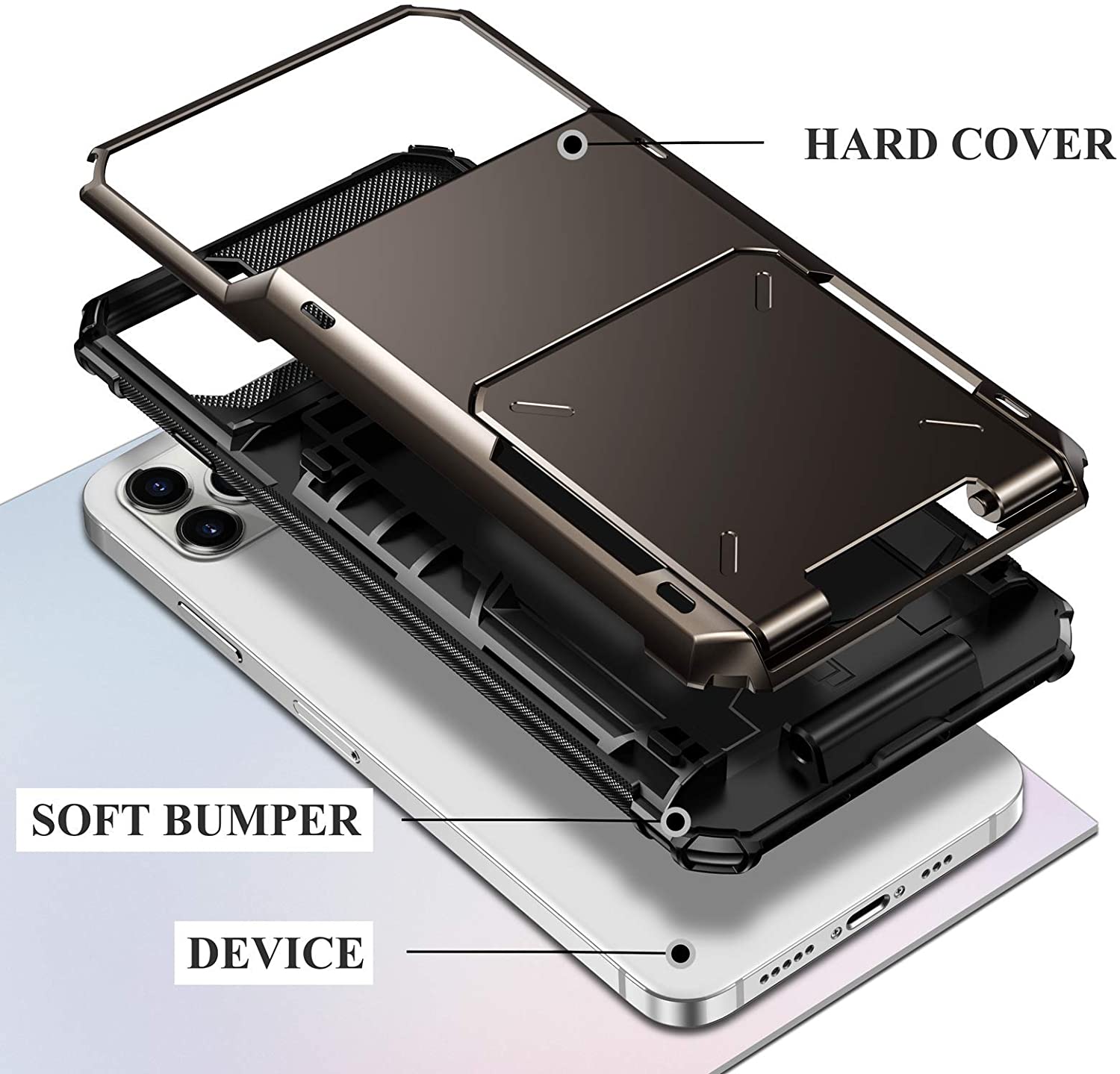 High-Quality Wallet with 4 Card Slots and Credit Card Holder Cover iPhone Case | MagSafe Case with 360-Degree Protection and Camera Lens Cover for Apple iPhone 16/15/14/13/12 Pro Max, Plus Mini | Armor Phone Case | Premium Wallet Protective Cover