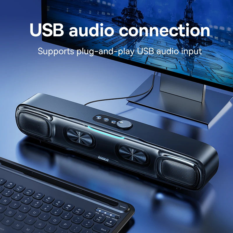 Hochwertiges DS10 Schreibtisch Mini Soundbar Lautsprecher Bluetooth 4.1 Triple-Mode | Audio 3D Sound Scape Surround Subwoofe