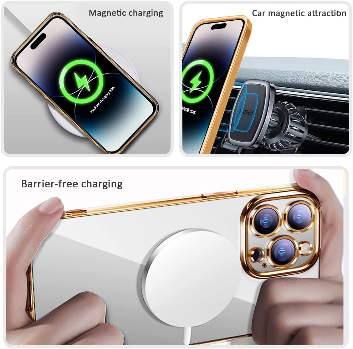 Luxus Ultra-Dünne iPhone Hülle mit MagSafe: 360° Vollschutz aus Metall und Glas, Magnetische Adsorption | Stoßfest mit Glasobjektiv-Kameraschutz, Panzer-Schutzhülle | Stilvolle Handyhülle Apple iPhone 16/16e, 15, 14, 13, 12 Pro Max, Pro, Plus, Mini Cover