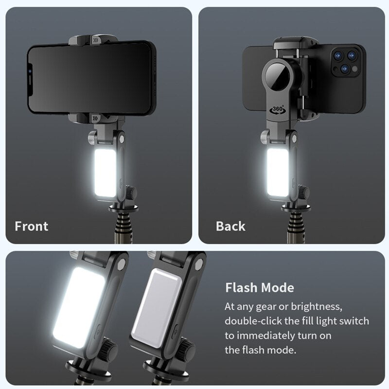 360° Dreh-Gimbal Stabilisator, Selfie Stick & Stativ: Hochwertiges Zubehör für Apple iPhone 15/14/13/12/11| Live-Fotografie
