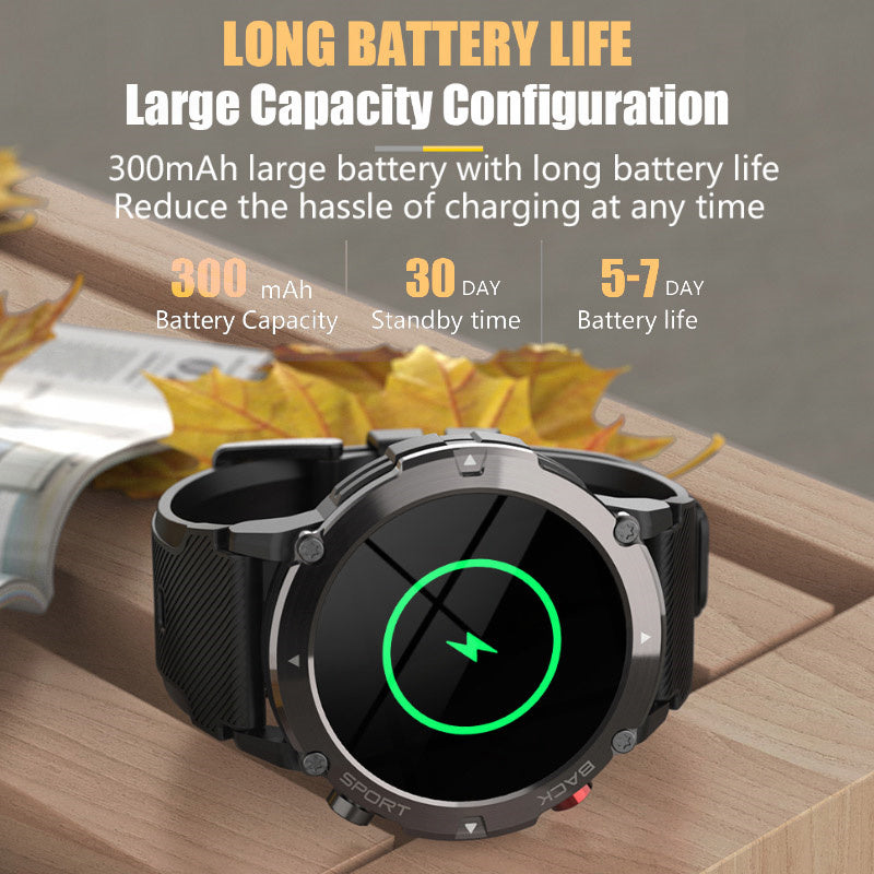 Nouvelle montre intelligente haut de gamme 400 mAh pour l'extérieur avec boussole, positionnement | Contrôle d'accès NFC, montre intelligente étanche IP68, fitness et santé pour hommes