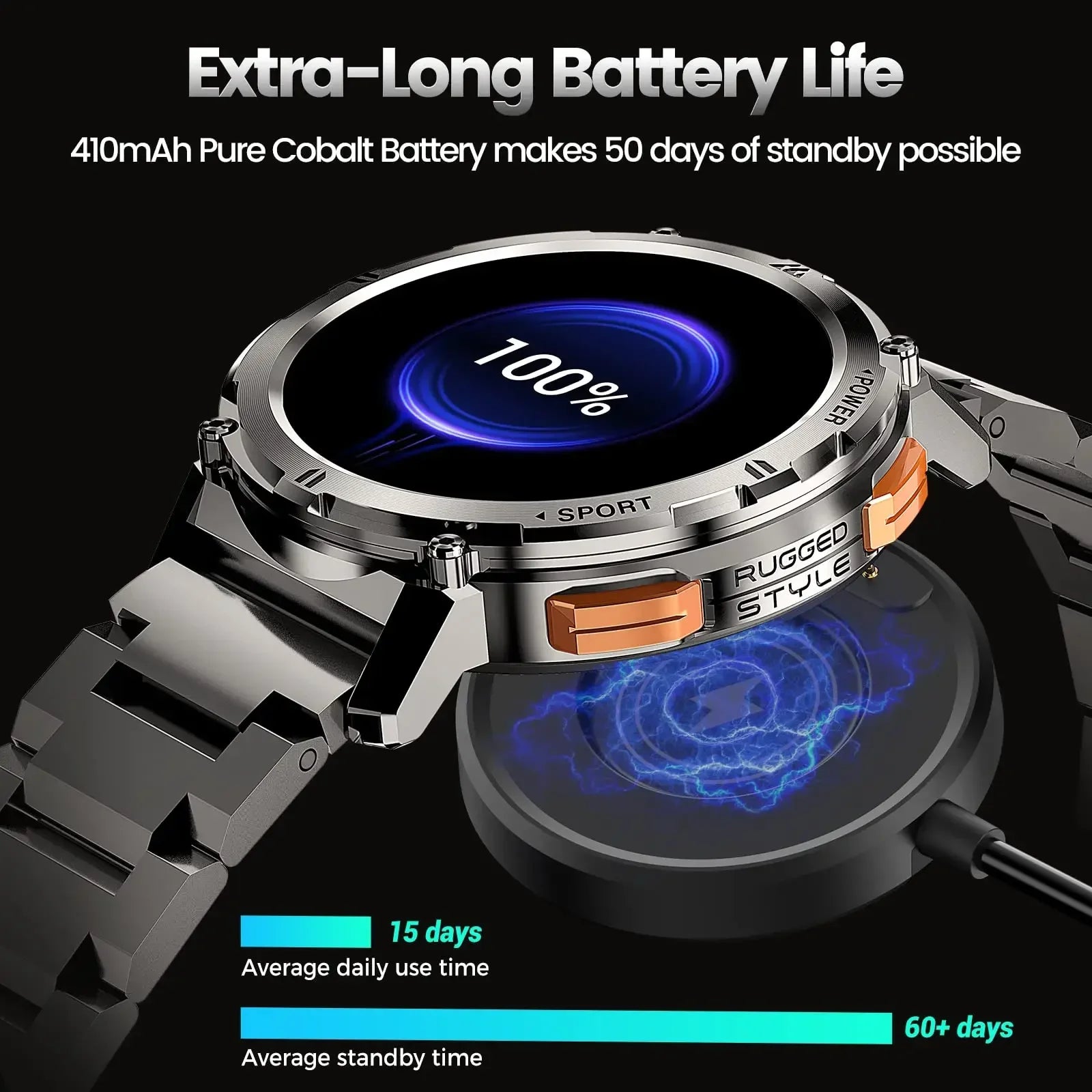 Luxus 1.39" Bluetooth Anruf Smartwatch Männer Sport Fitness Uhren | IP68 Wasserdichte Smartwatch für Xiaomi Android iOS K52 