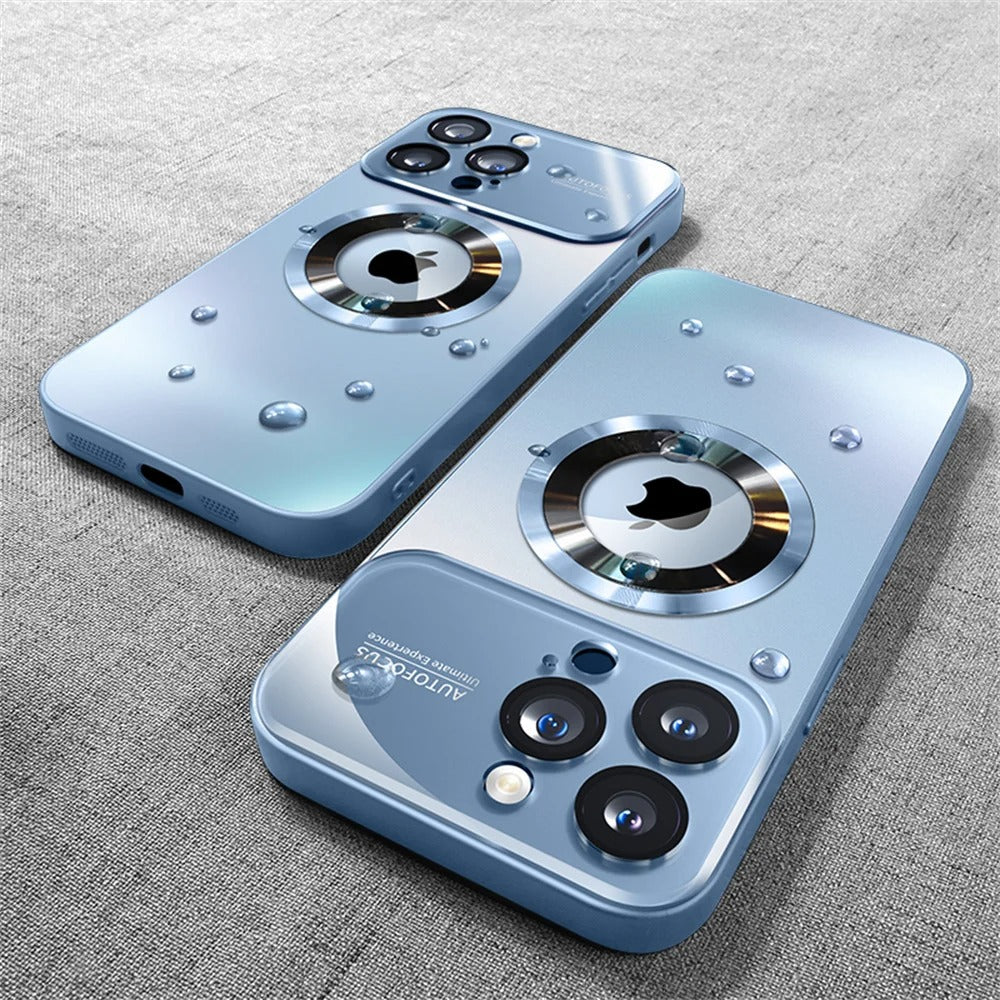 Luxus Matte Magnetische iPhone-Hülle mit Glaslinsen-Kameraschutz | Stoßfeste Tasche & MagSafe Case | Panzer-Schutzhülle für Apple iPhone 16/15/14/13/12 Pro Max Plus Mini | Handyhülle in limitierter Auflage