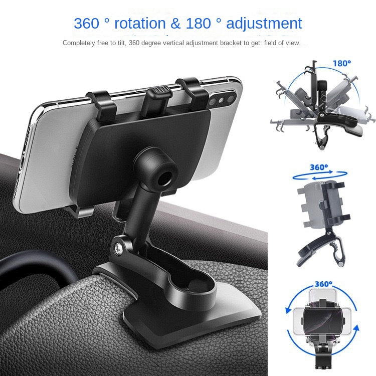 Premium 3-in-1 verstellbare Auto-Handyhalterung für Apple iPhone | Armaturenbrett, Rückspiegel & Sonnenblendenhalterung - Leicht 