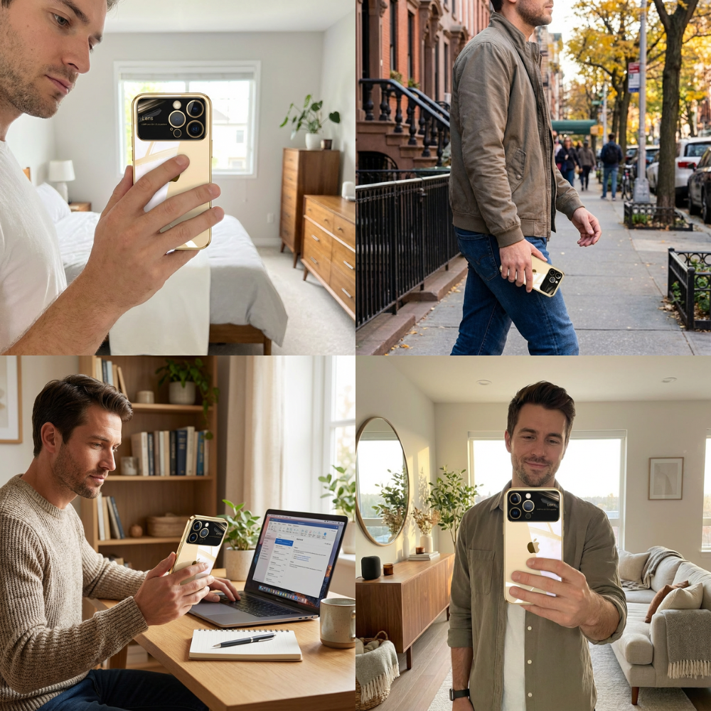 Luxus Apple iPhone Hülle mit Kameraschutz | Magsafe Case Hart-PC-Glas Klar Transparent Ultra Dünnes Silikon Cover und Linsenschutz | Stoßfänger Vollabdeckung Sturzsichere Premium Bumper Handyschutzhülle