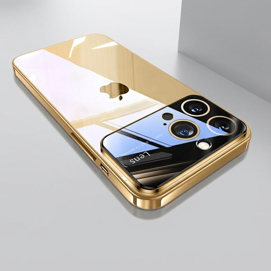 Luxus Apple iPhone Hülle mit Kameraschutz | Magsafe Case Hart-PC-Glas Klar Transparent Ultra Dünnes Silikon Cover und Linsenschutz | Stoßfänger Vollabdeckung Sturzsichere Premium Bumper Handyschutzhülle