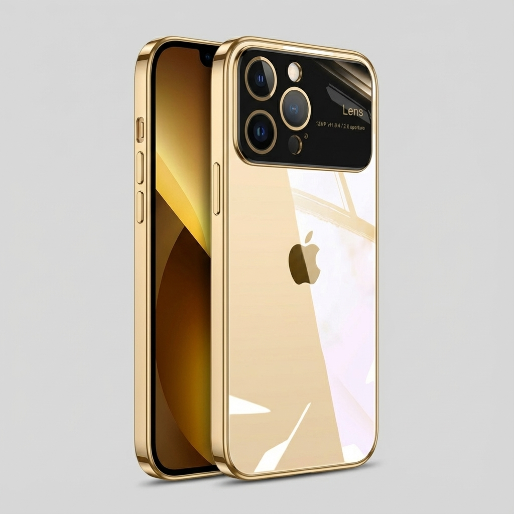 Luxus Apple iPhone Hülle mit Kameraschutz | Magsafe Case Hart-PC-Glas Klar Transparent Ultra Dünnes Silikon Cover und Linsenschutz | Stoßfänger Vollabdeckung Sturzsichere Premium Bumper Handyschutzhülle