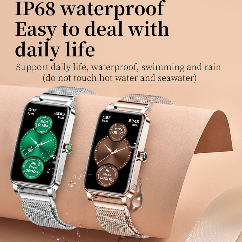 Premium Luxus Smartwatch für Damen mit Full-Touchscreen, Bluetooth-Anruf, IP67 Wasserdicht, Fitness- & Gesundheitstracker, Elegantes Sportdesign – Stilvolle Uhr für den Alltag – Kompatibel mit iOS & Android Smartphones – Limitierte Auflage