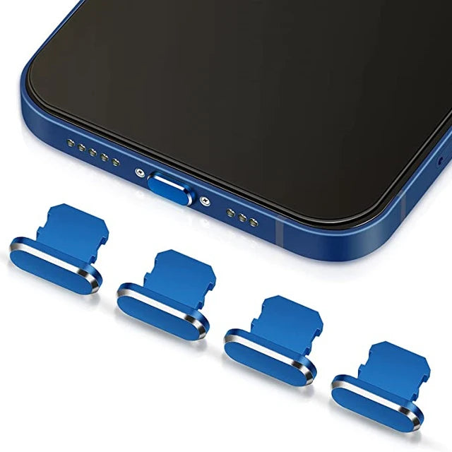 Premium Metall-Staubschutz für iPhone 15/14/13/12 Pro/Max/Plus/Mini | Ladeanschluss-Schutz, kompatibel mit iPhone & iPad