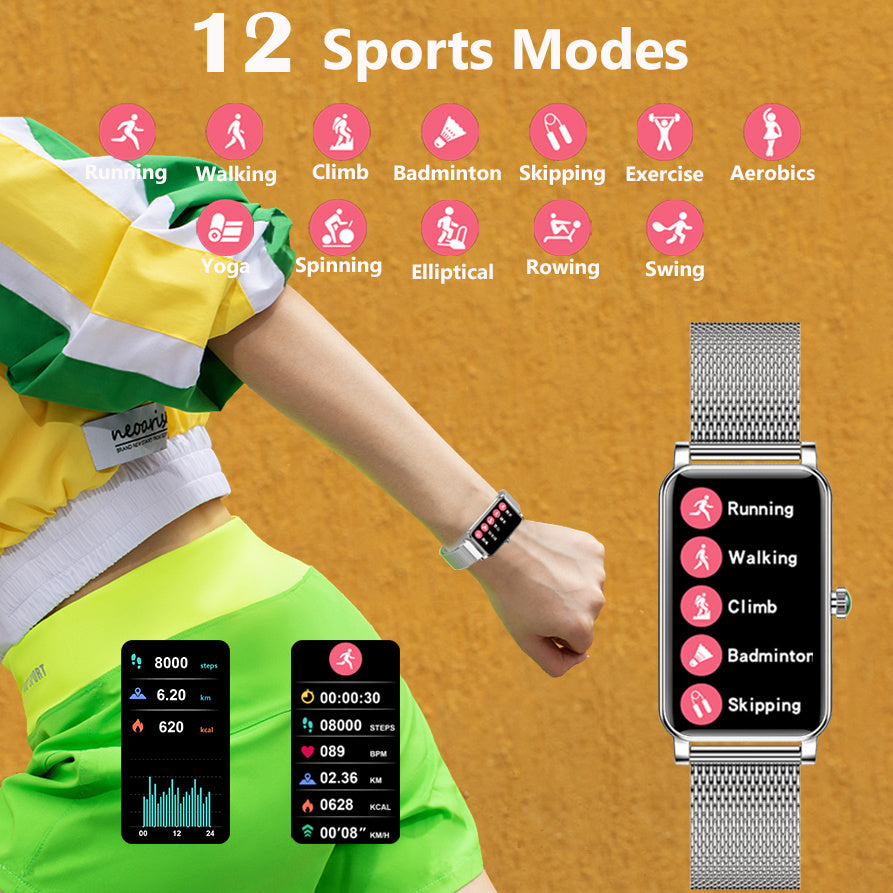 Premium Luxus Smartwatch für Damen mit Full-Touchscreen, Bluetooth-Anruf, IP67 Wasserdicht, Fitness- & Gesundheitstracker, Elegantes Sportdesign – Stilvolle Uhr für den Alltag – Kompatibel mit iOS & Android Smartphones – Limitierte Auflage