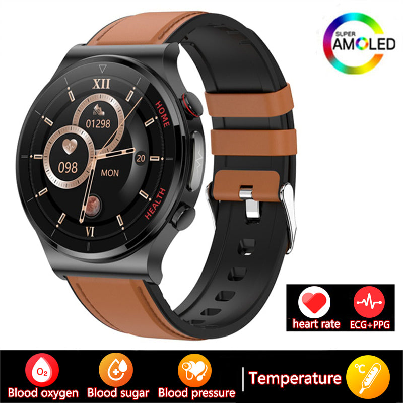 Premium Smartwatch für Männer | Uhr 4 Pro mit AMOLED HD Bildschirm Bluetooth Anruf, GPS Herzfrequenzmessung