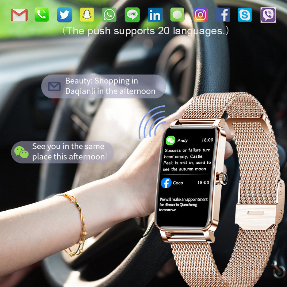 Luxus Damen Smartwatch mit Bluetooth-Anruf, Blutdruckmessung, Wasserdichtem Fitness-Tracker, Elegantem Full-Touch-Display – Mode-Smartwatch für Frauen mit Luxusarmband, Stilvoll & Sportlich, Gesundheit & Alltag – Kompatibel mit Android & iOS Smartphones