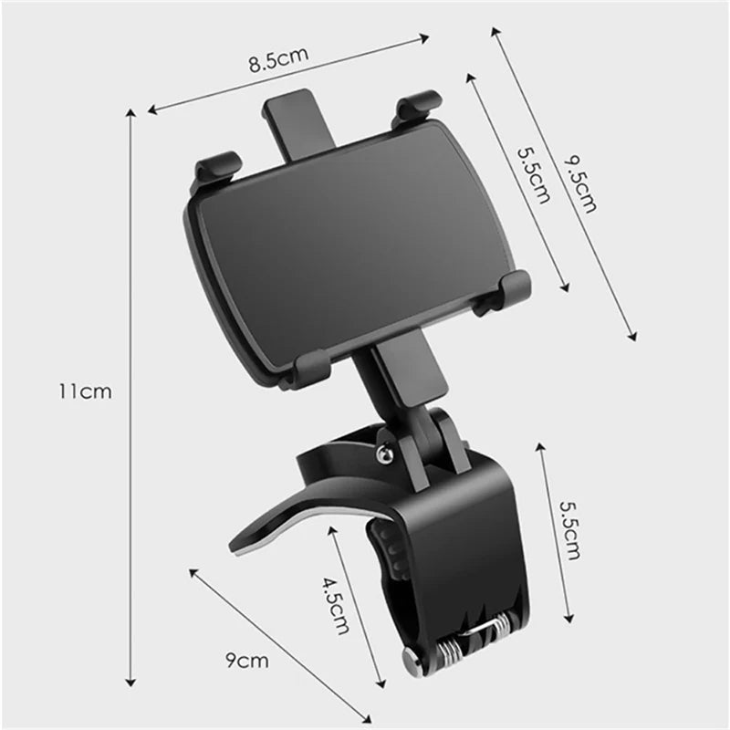 Premium 3-in-1 verstellbare Auto-Handyhalterung für Apple iPhone | Armaturenbrett, Rückspiegel & Sonnenblendenhalterung - Leicht 
