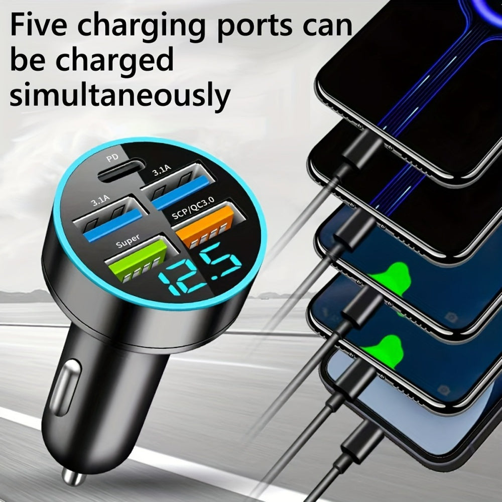 Transmetteur FM Bluetooth 5.2 haut de gamme, chargeur USB pour voiture, adaptateur FM/Aux, amplificateur de basses, station de recharge USB pour voiture à 3 ports